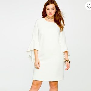 Eloquii 🤍 Flounce Sleeve Shift Dress sz 16